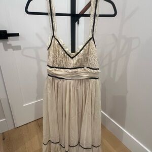 Forever 21 Ivory Backless Dress with Black Accents